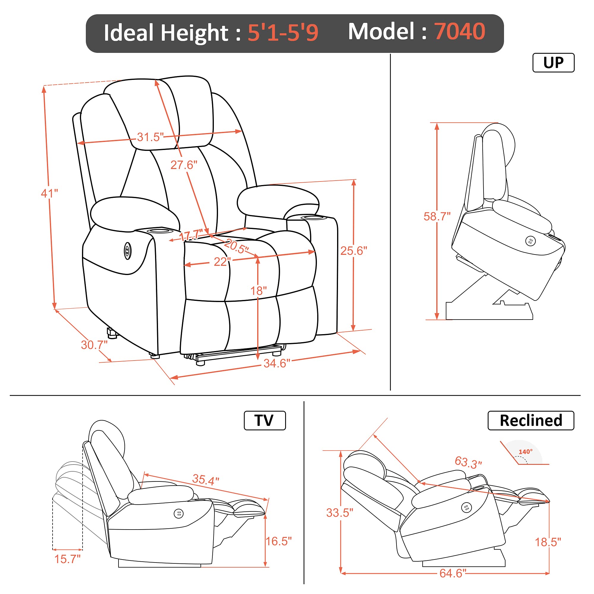 Mcombo Electric Massage Recliner Charging