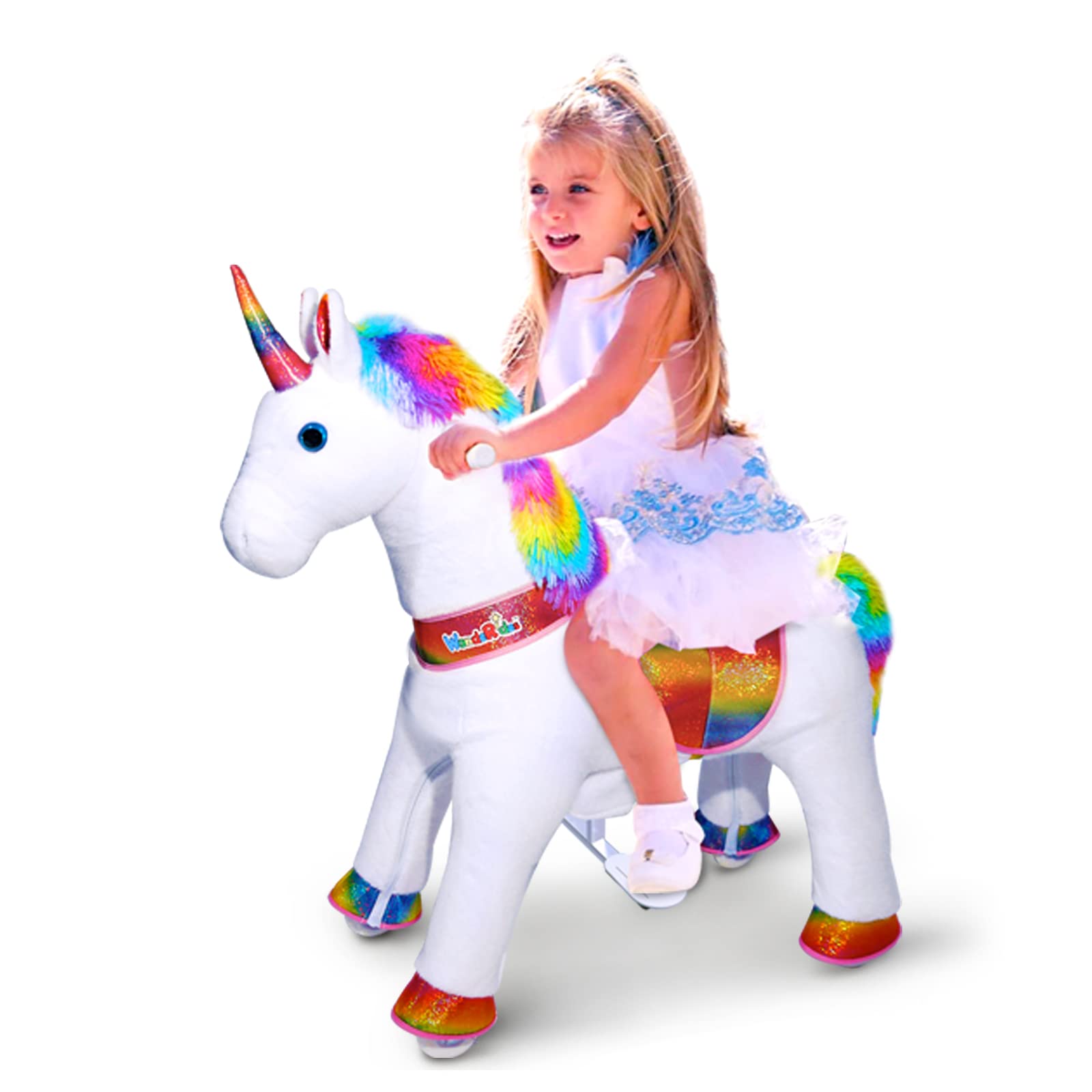 WondeRides Rainbow Unicorn Mechanical Walking