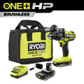 ONE  HP 18V Brushless Cordless 1/2 in. Hammer Drill Kit with (2) 2.0 Ah Batteries, Charger, and Bag PBLHM101K2